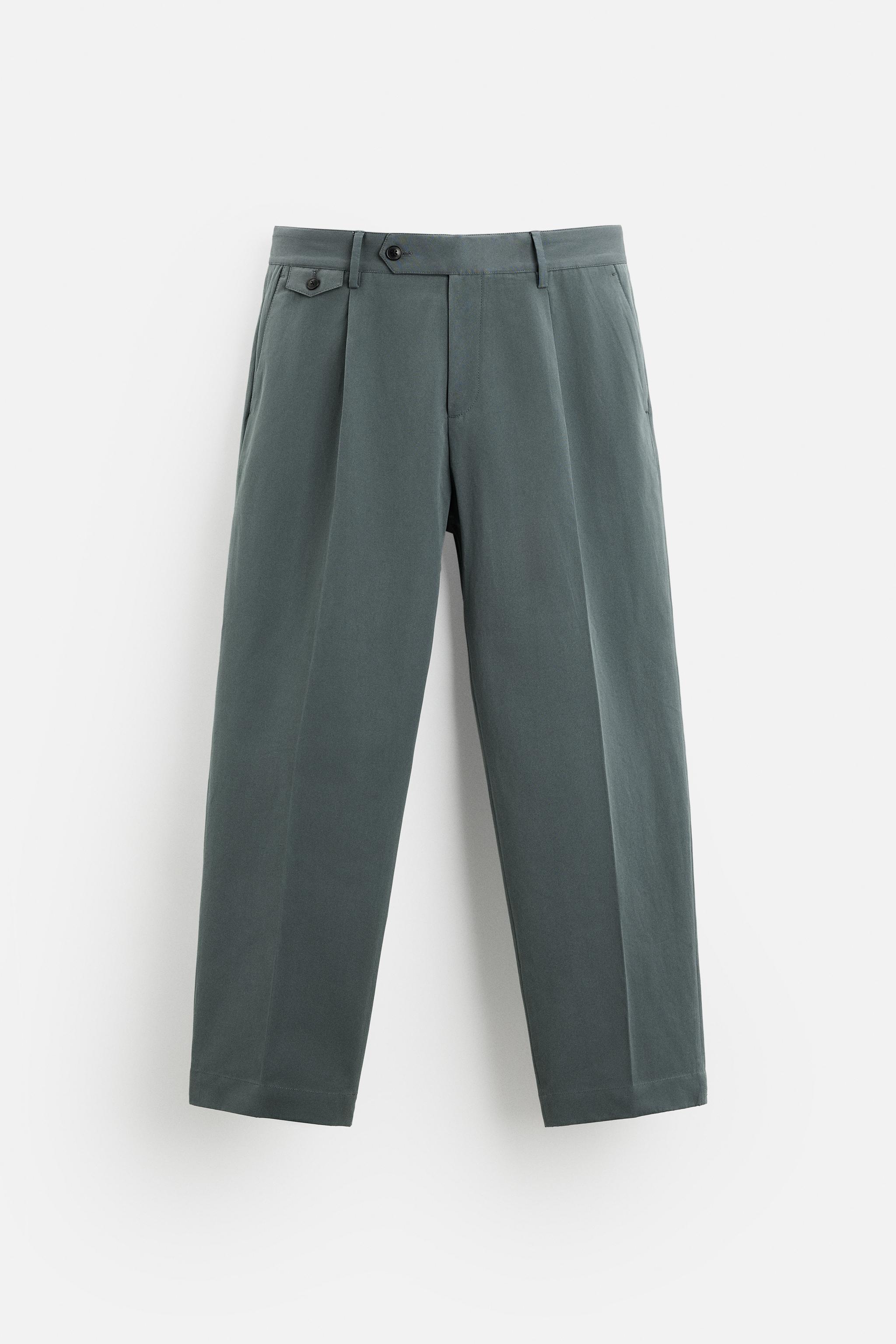 PANTALON STRAIGHT FIT À PLIS