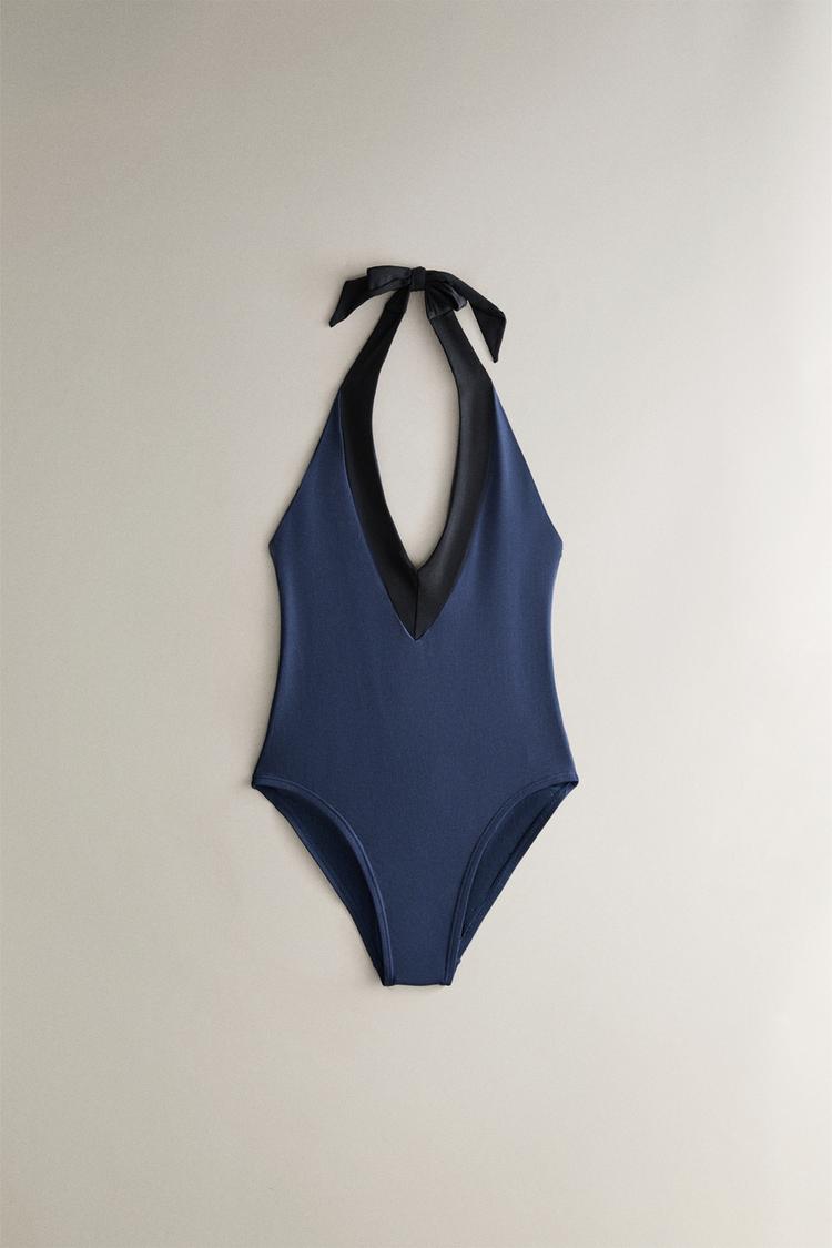 HALTER TIE BEACH SWIMSUIT - Zara product image