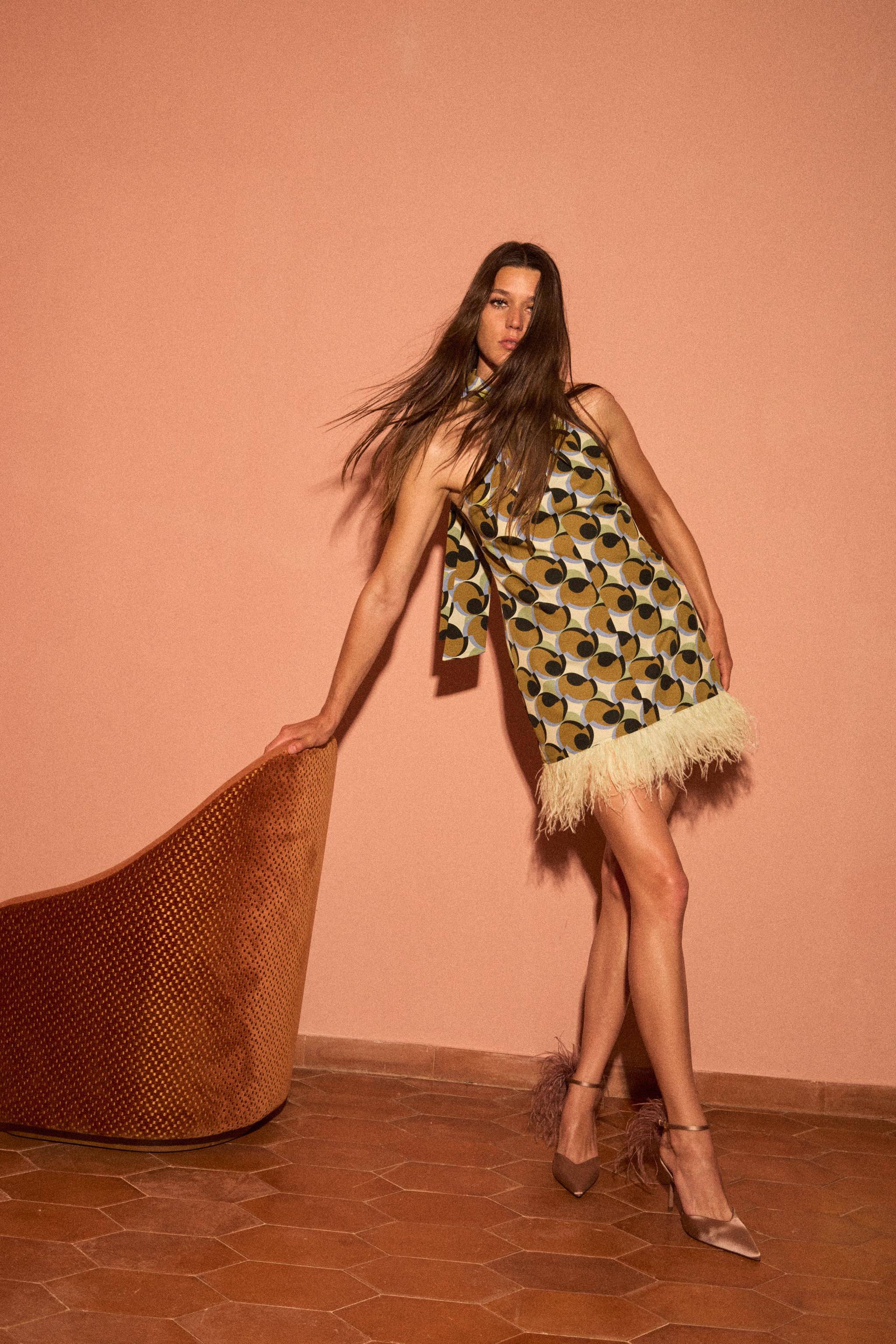 Vestido Corto Vestido Drapeado Zara Azul Vestido Animal Print