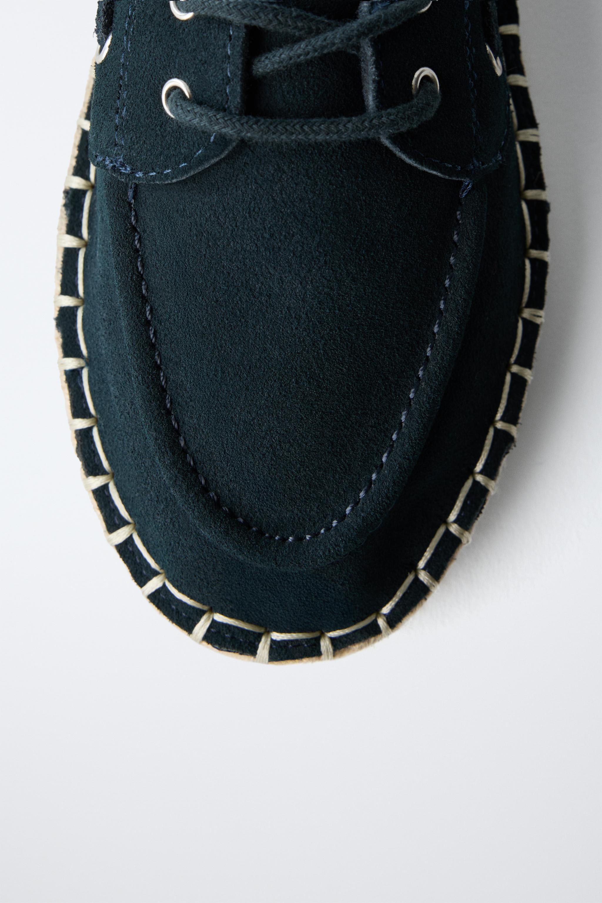 SPLIT LEATHER JUTE DECK SHOES