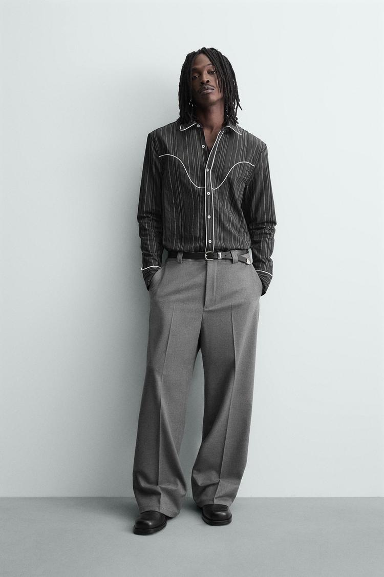 CONTRAST PIPING WESTERN SHIRT - Zara product image
