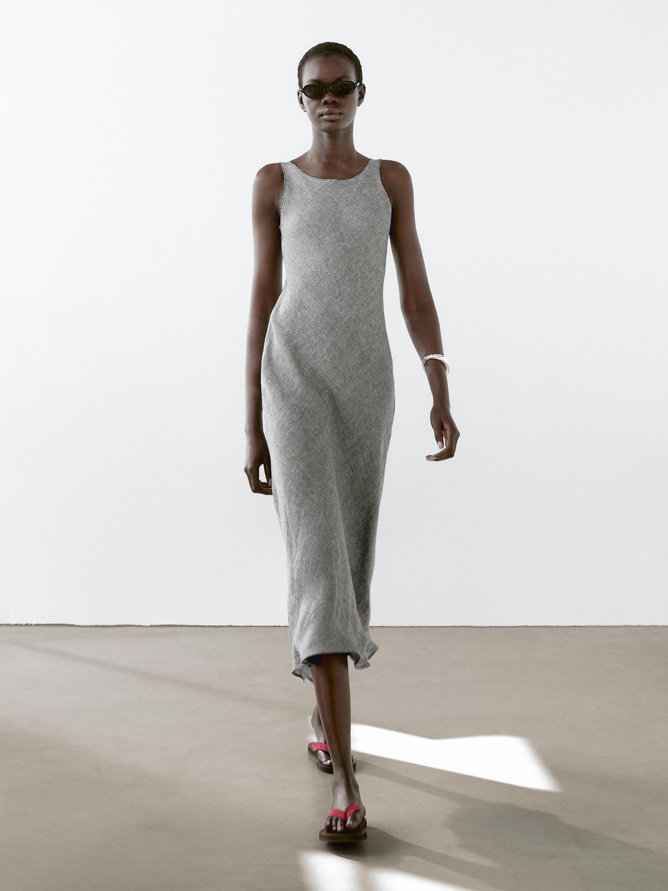 Robe midi 100 % lin