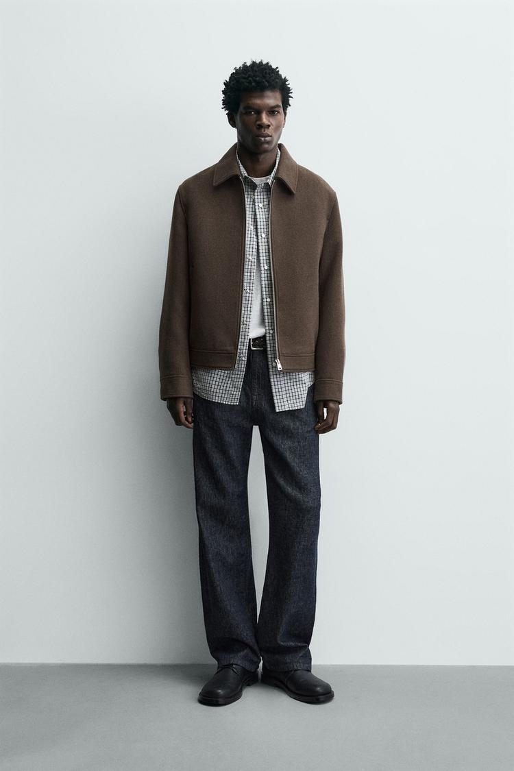 WOOL EFFECT ZIPPER JACKET - Zara product image