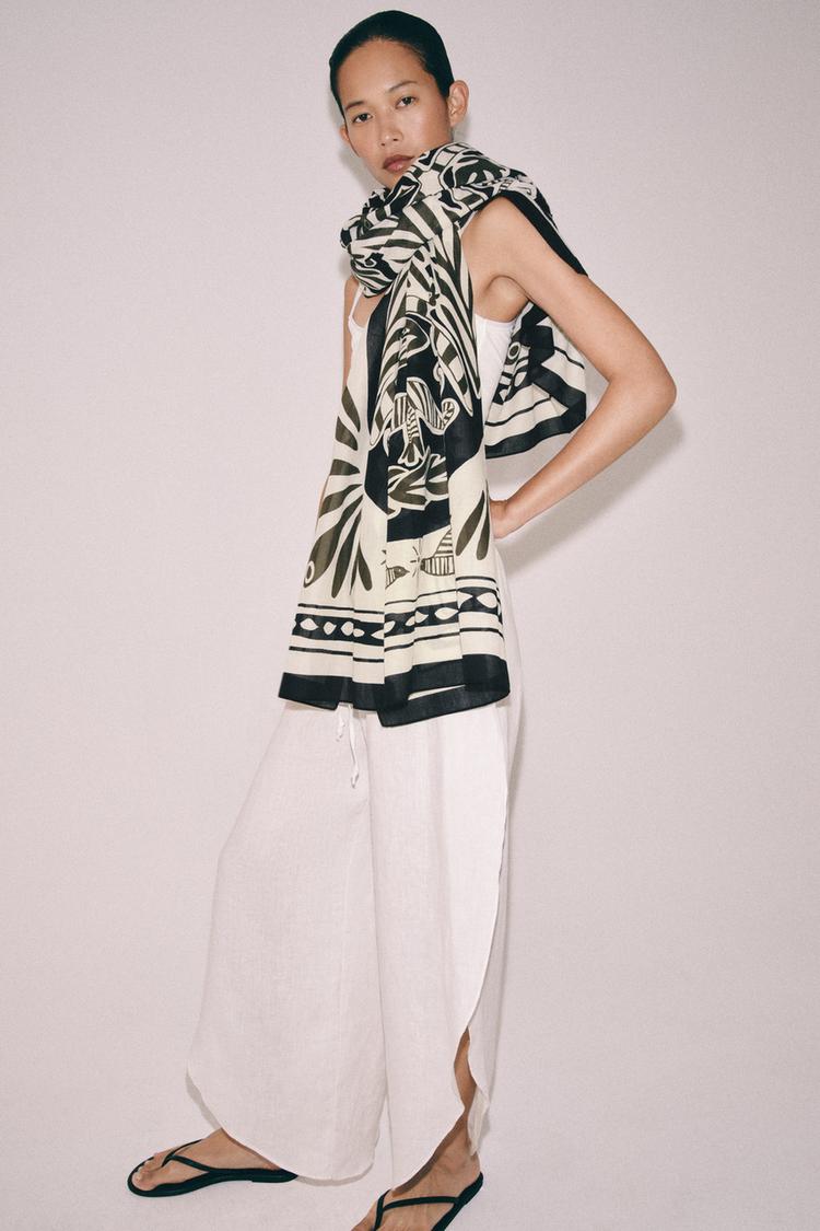PRINTED COTTON SCARF - Zara product image