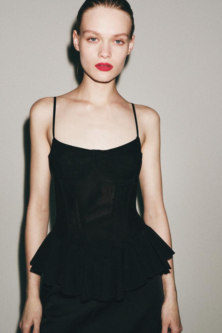 RUFFLED TULLE CORSET - Zara product image