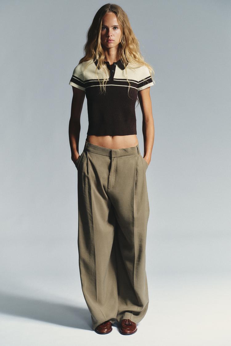 SHORT SLEEVE RIB KNIT POLO SHIRT - Zara product image