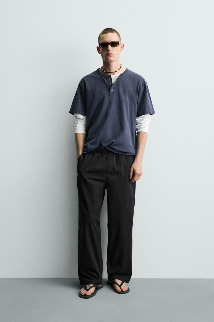 RELAXED FIT COTTON PANTS - Zara product image