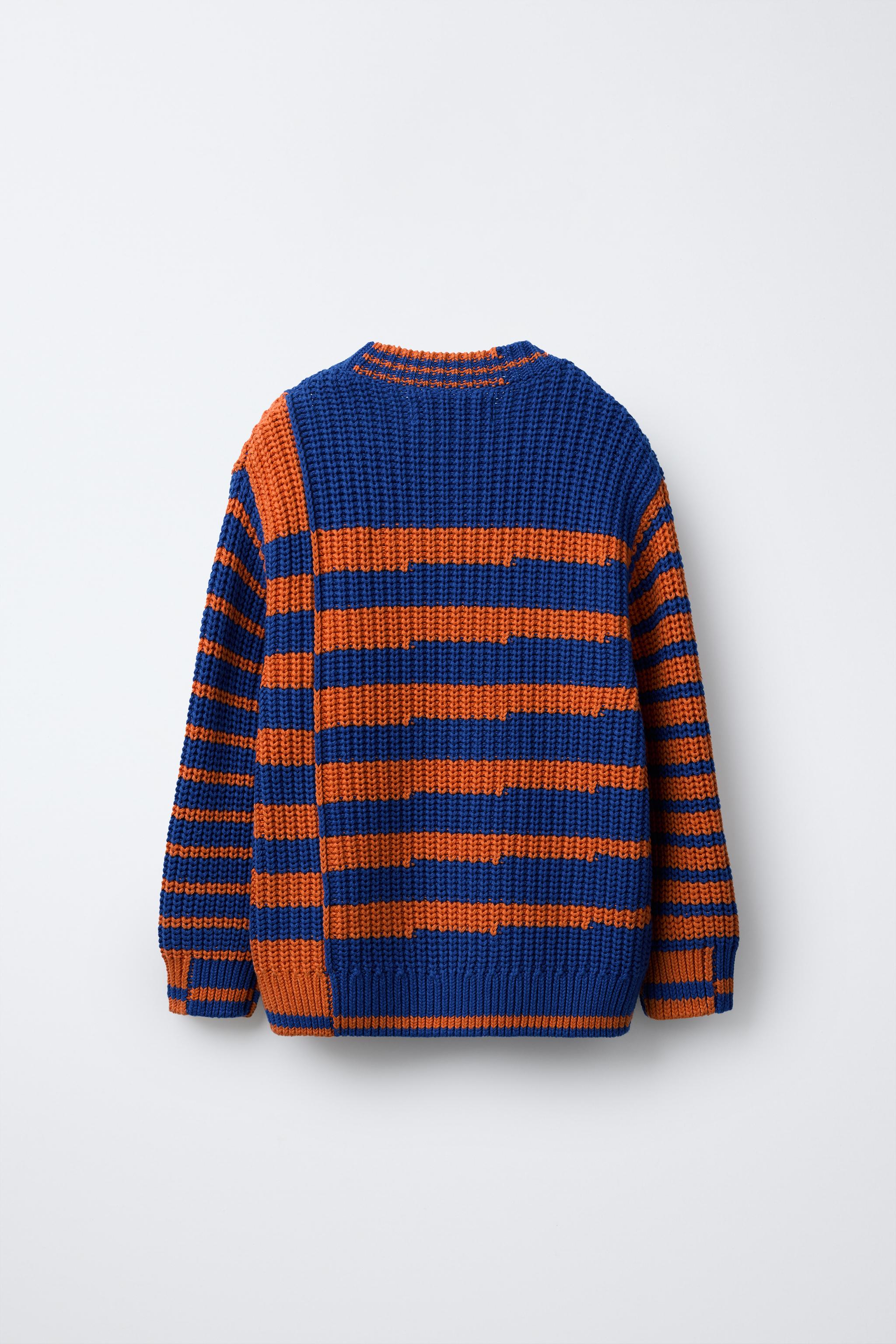 STRIPED CHUNKY KNIT SWEATER