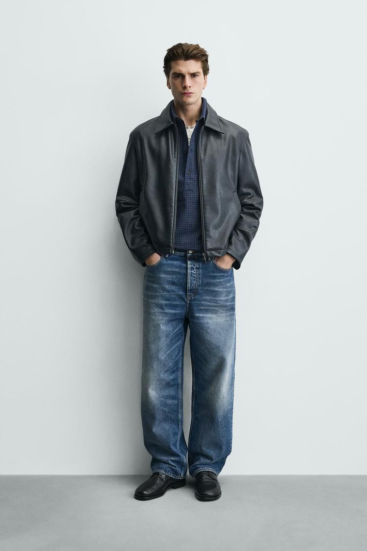 REGULAR FIT FAUX LEATHER JACKET - Zara product image