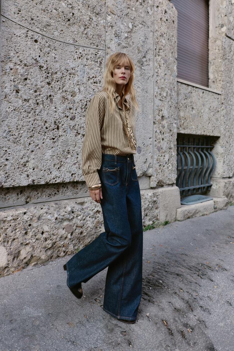 Z1975 WIDE LEG MID-RISE CHAIN JEANS - Zara product image