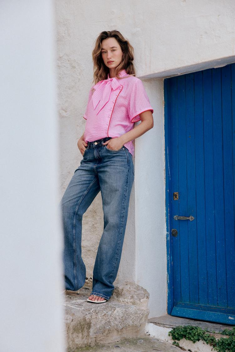 STRIPED TIE TOP - Zara product image