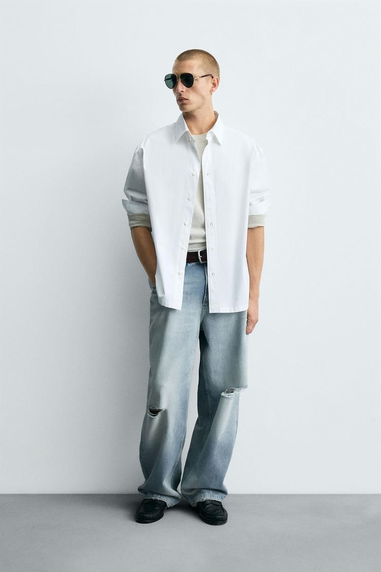 RIPPED BAGGY FIT JEANS - Zara product image