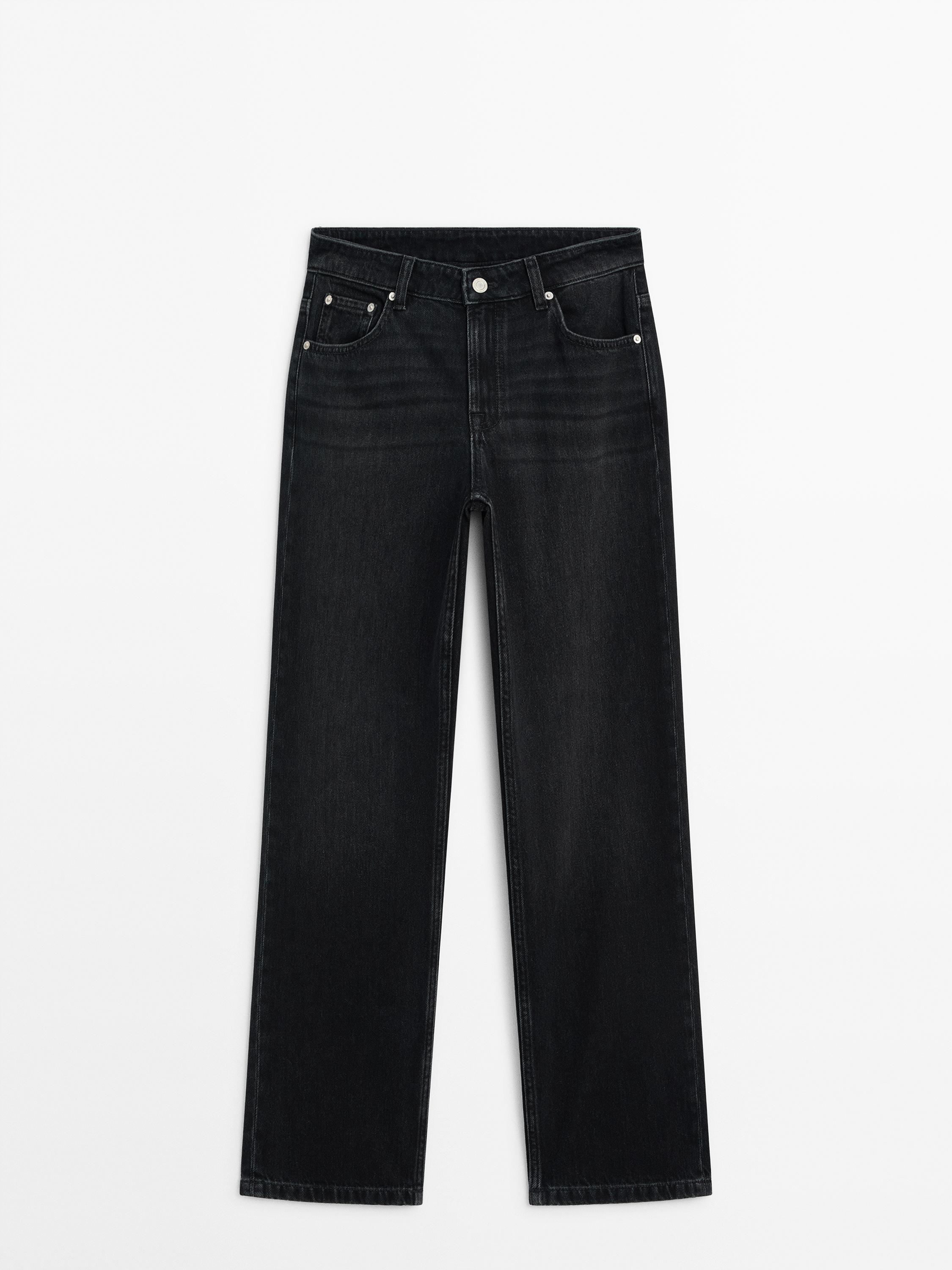 Mid-rise straight-leg regular length jeans