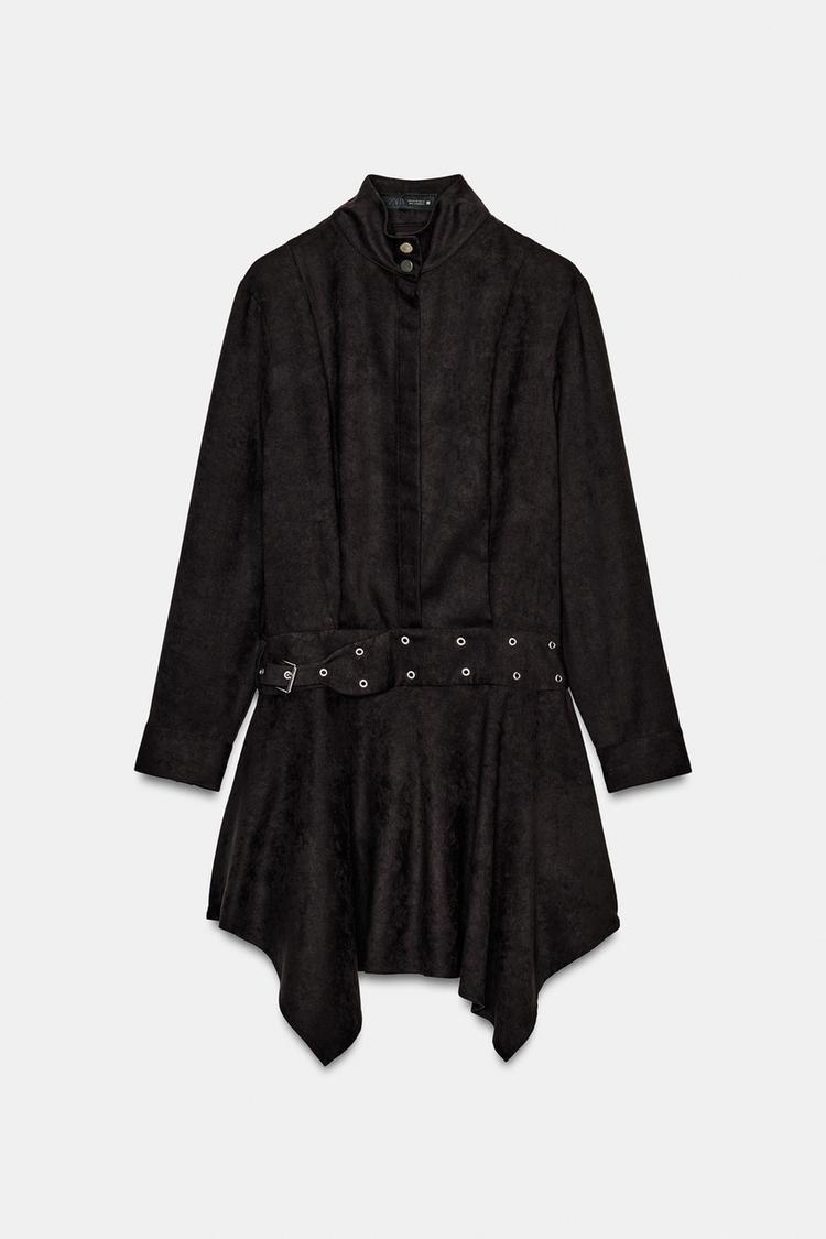 BELTED FAUX SUEDE MINI DRESS - Zara product image