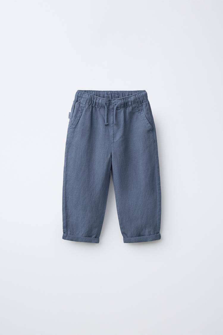 FLOWY LINEN BLEND PANTS - Zara product image