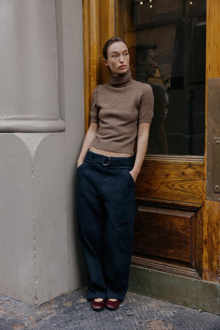 PUFF SHORT SLEEVE KNIT SWEATER - Zara product image