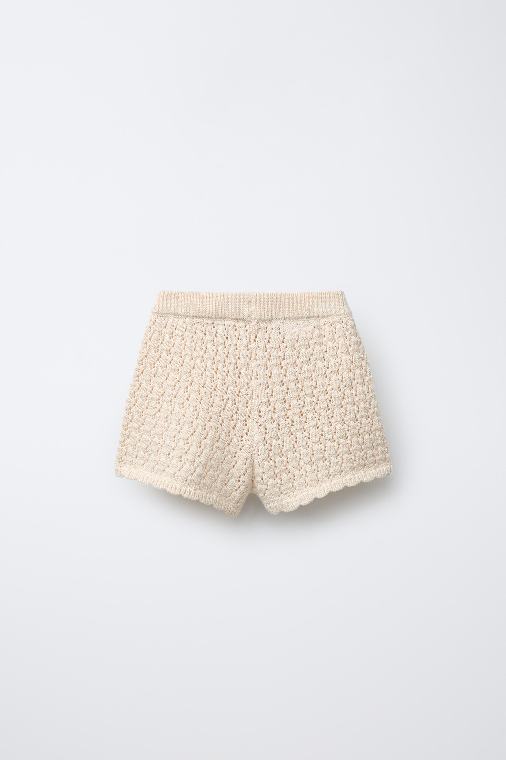 BEADED KNIT SHORTS
