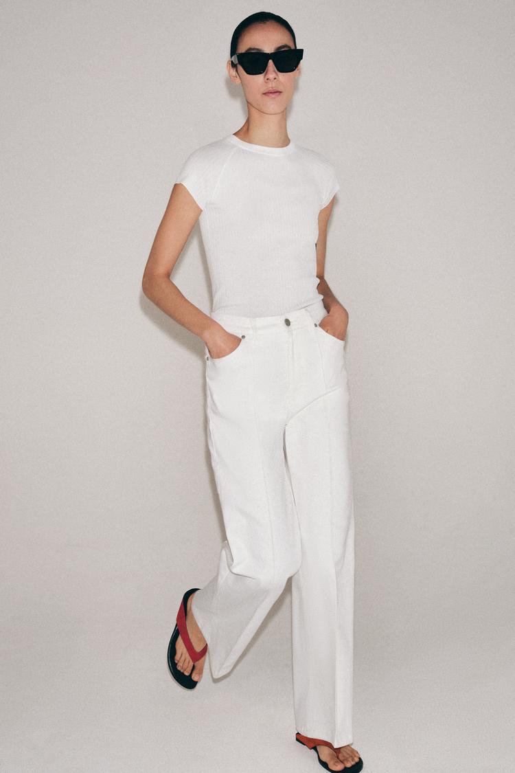 SHORT SLEEVE RIB KNIT TOP - Zara product image