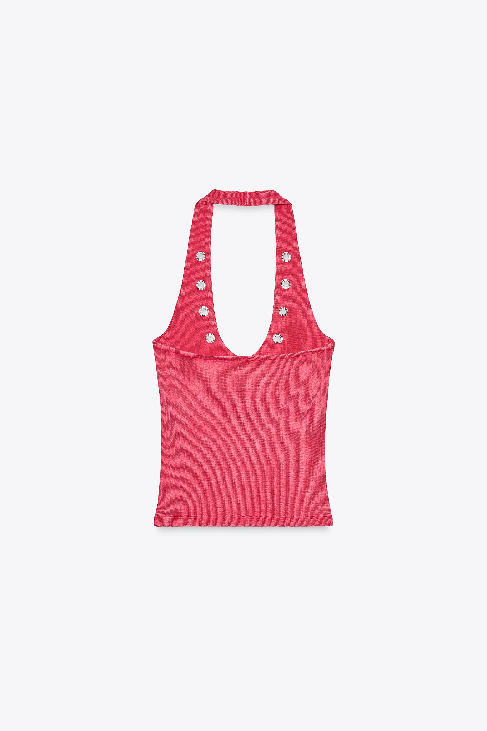 HALTER T-SHIRT WITH RINGS
