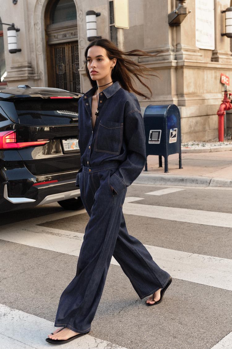 Z1975 HIGH RISE JOGGER WIDE LEG JEANS - Zara product image