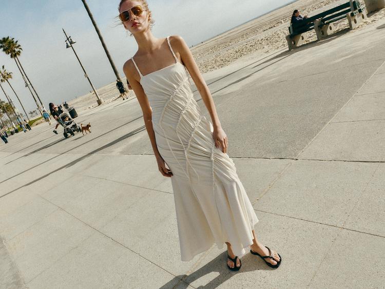 LONG DRAPED DRESS - Zara product image