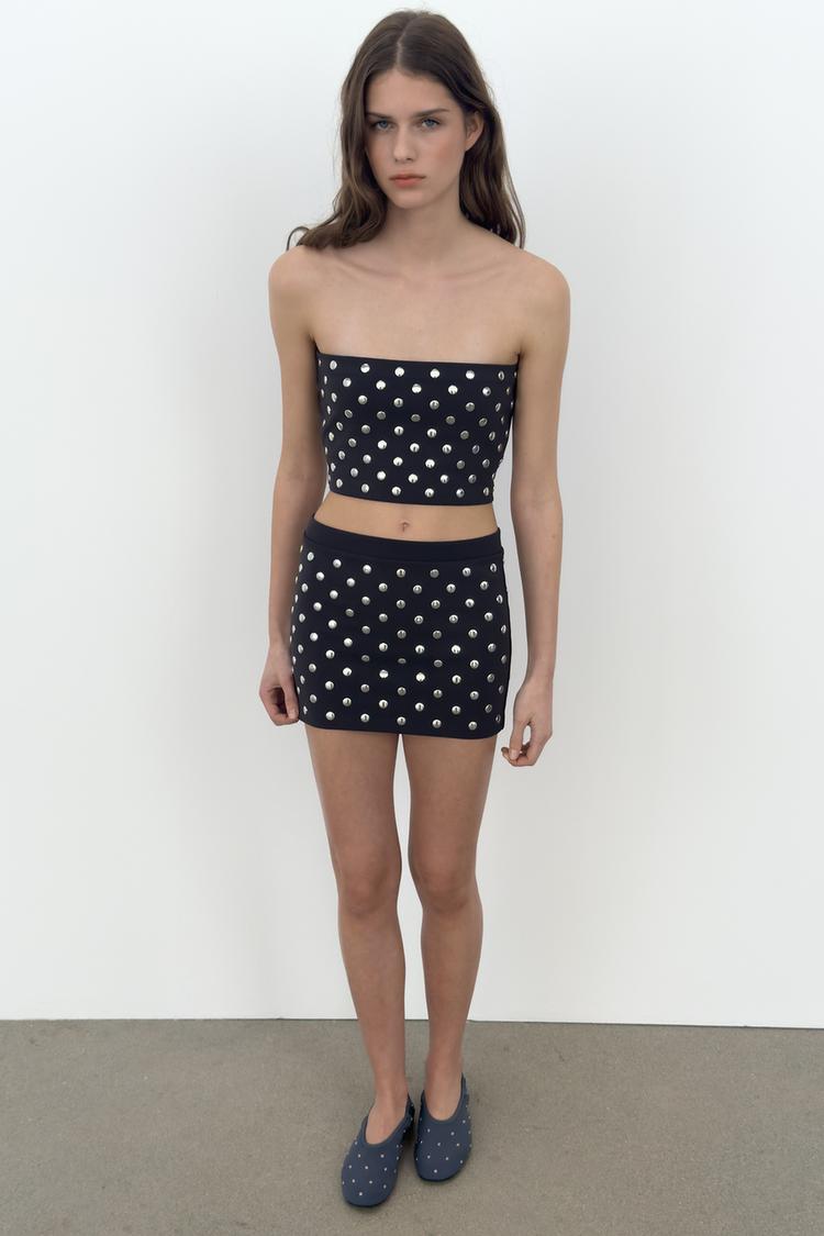 STUDDED MINI SKIRT - Zara product image