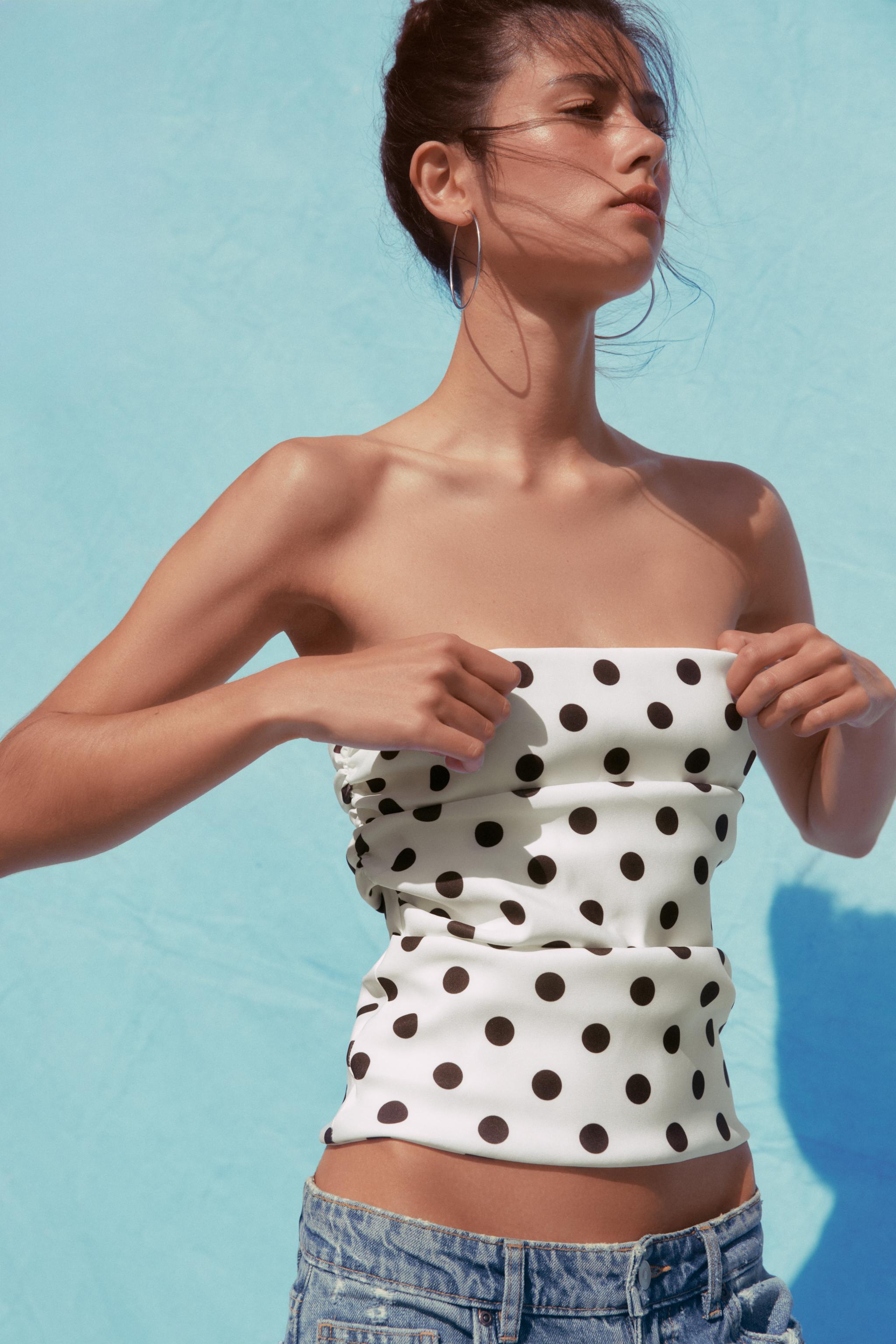 TOP BUSTIER À POIS