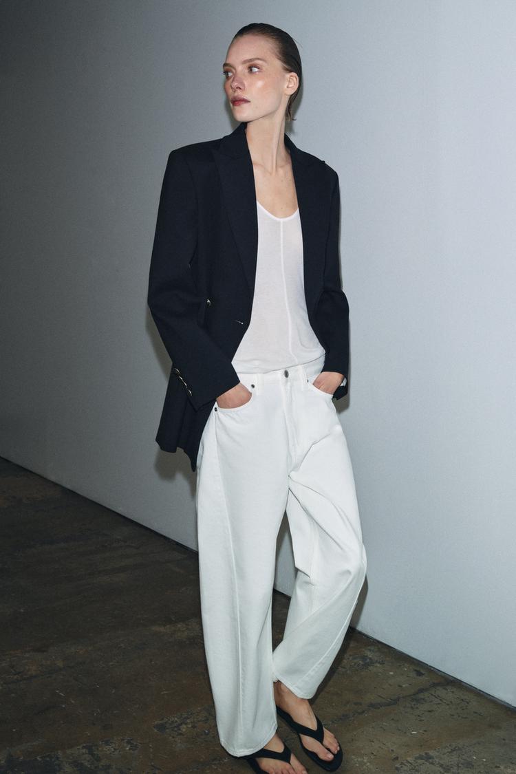 ZW COLLECTION ANKLE RELAXED MID-RISE JEANS - Zara product image