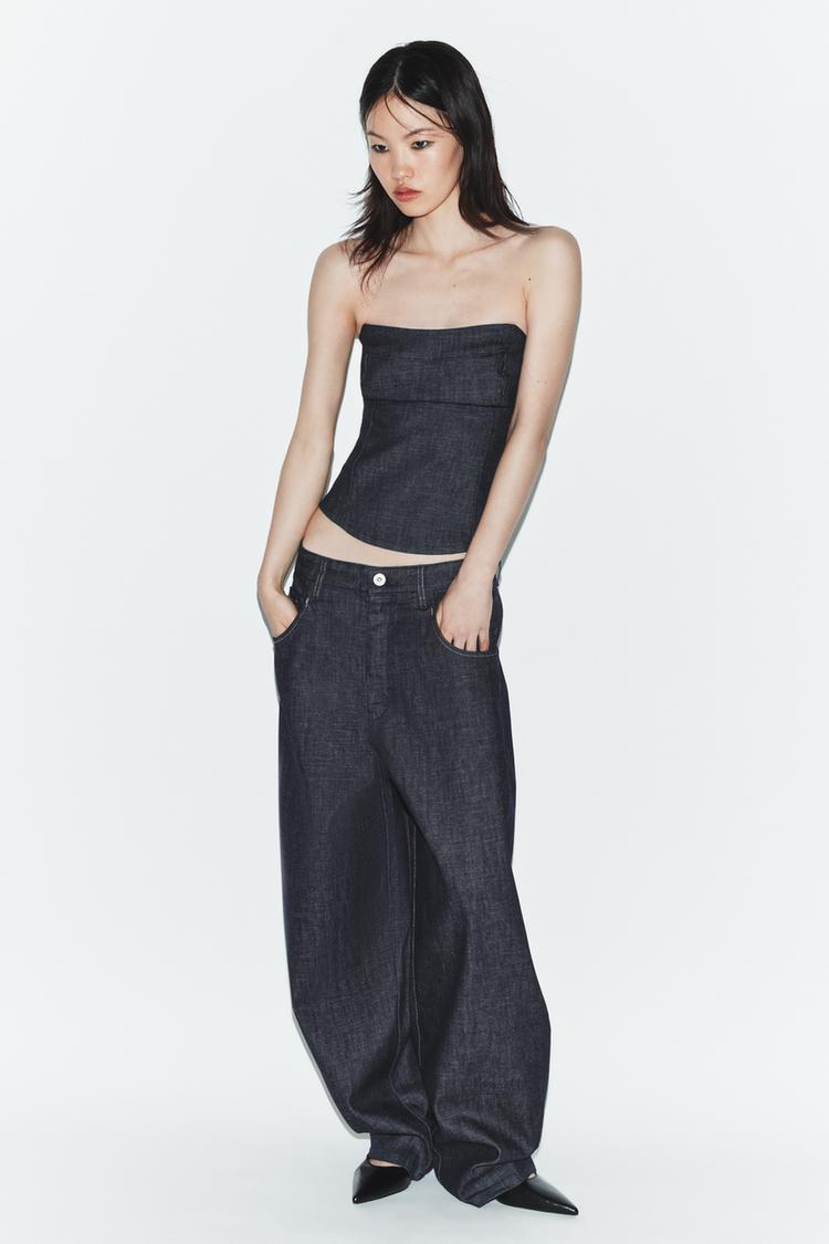 TRF DENIM BANDEAU TOP - Zara product image