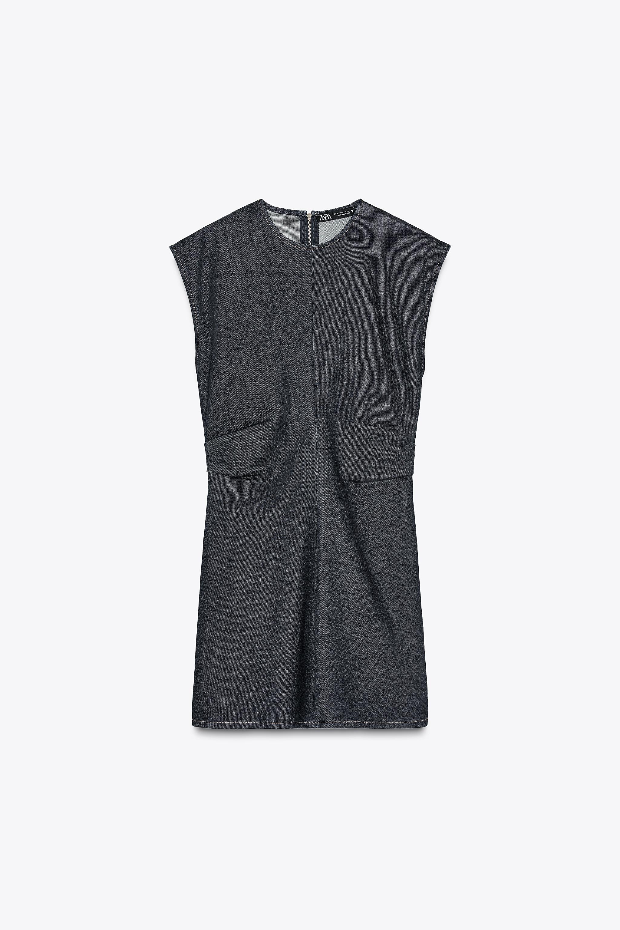 ROBE COURTE EN DENIM TRF DRAPÉE