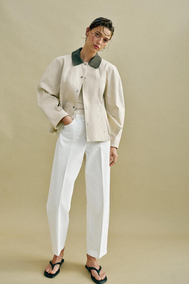 Z1975 MID-RISE BARREL JEANS WITH PRESSED CREASE - Zara product image