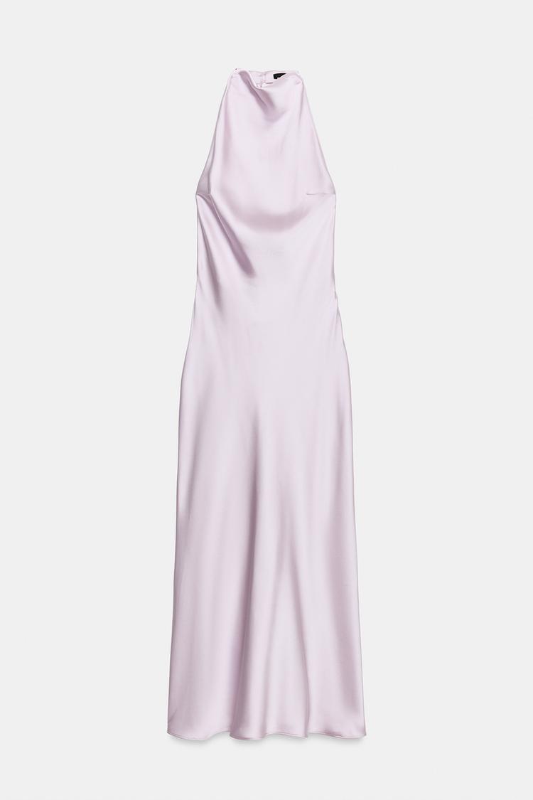 SATIN HALTER DRESS - Zara product image