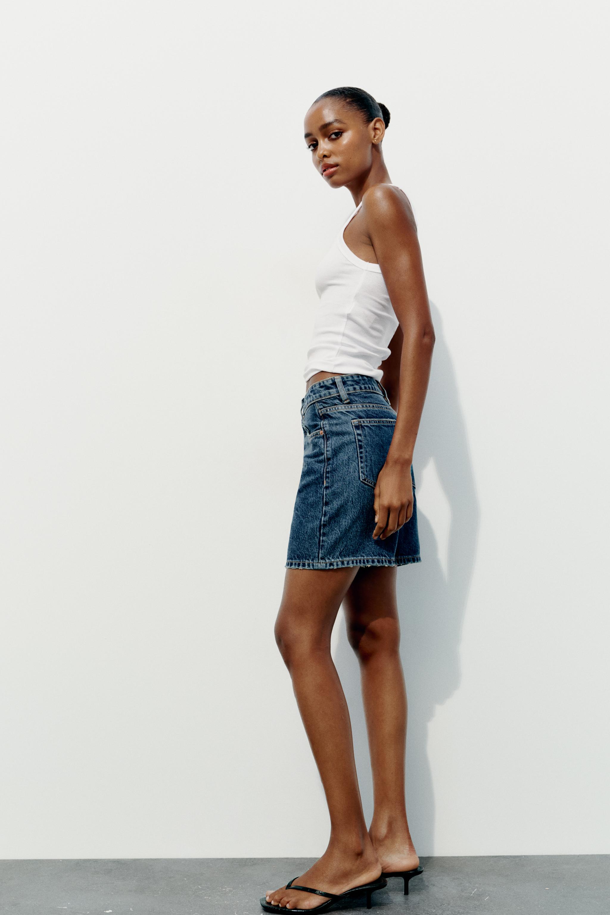 TRF MID-RISE DENIM SHORTS