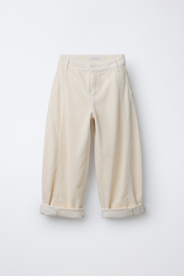 CORDUROY BARREL PANTS - Zara product image