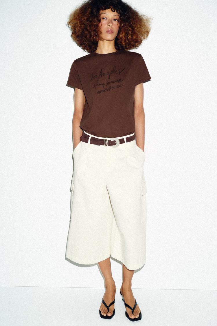 SHORT SLEEVE TEXT T-SHIRT - Zara product image