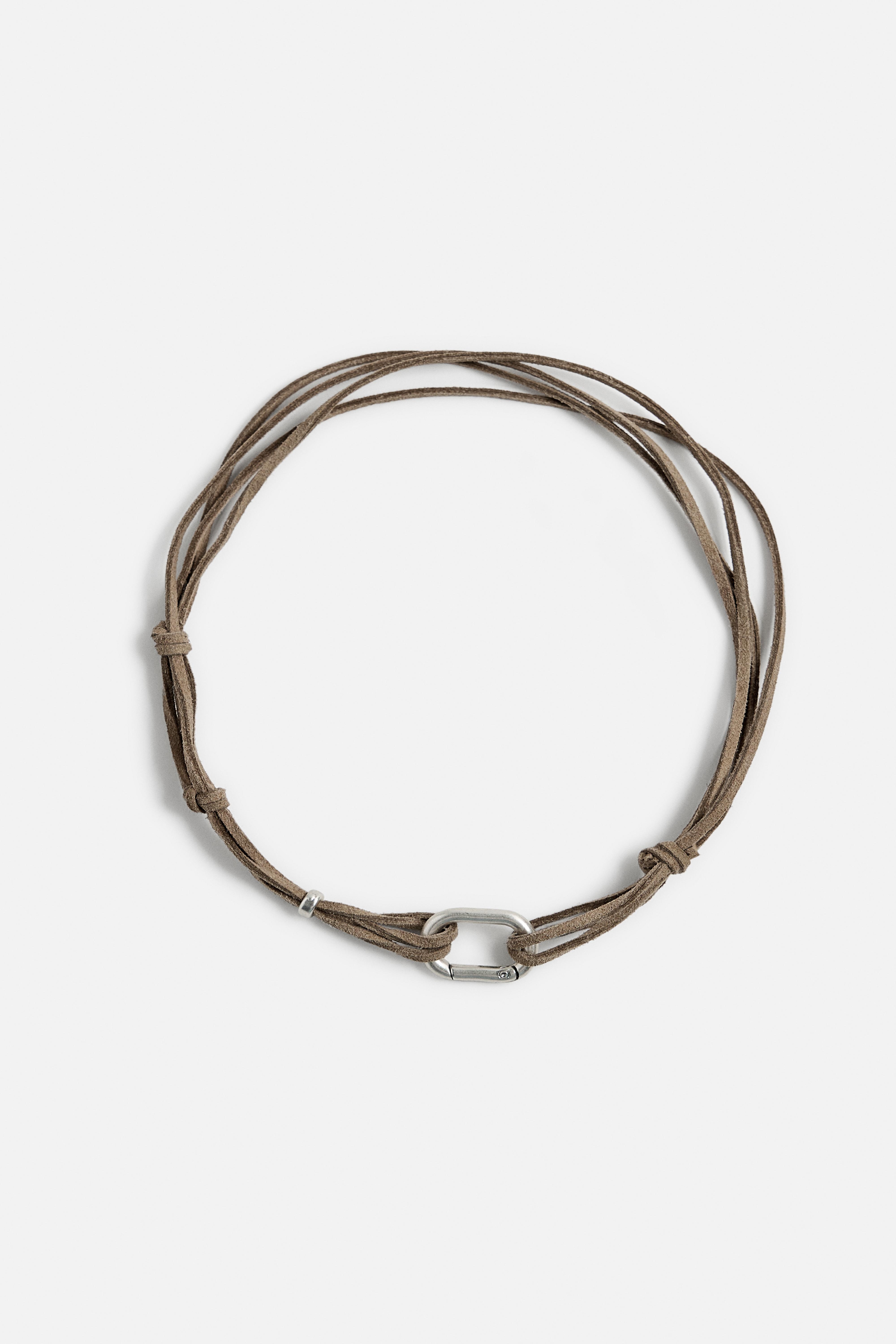 FAUX LEATHER COMBINATION NECKLACE