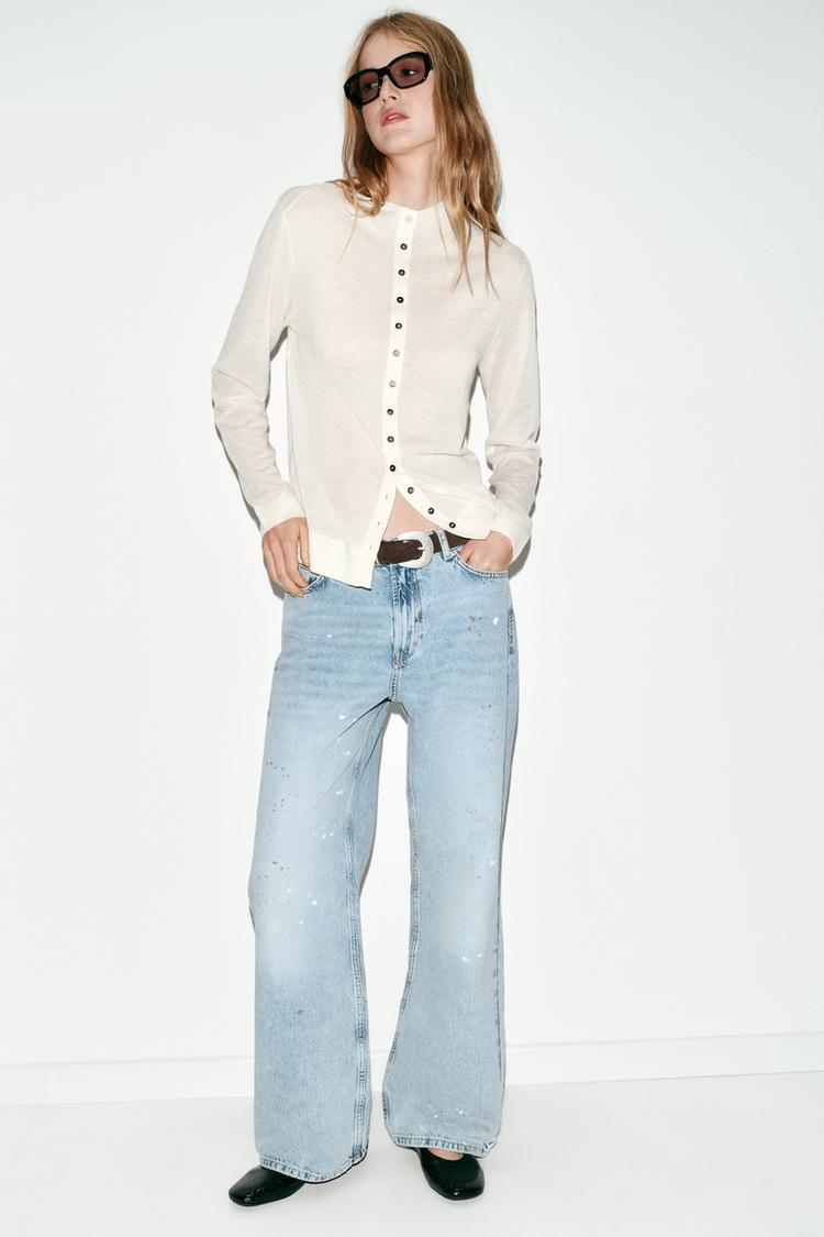 Z1975 LOOSE MID-RISE PAINT EFFECT JEANS - Zara product image