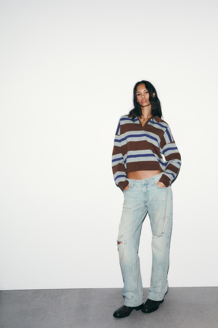 STRIPED POLO SWEATER - Zara product image