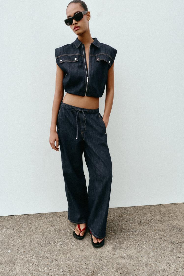 Z1975 MID-RISE WIDE LEG JOGGER JEANS - Zara product image
