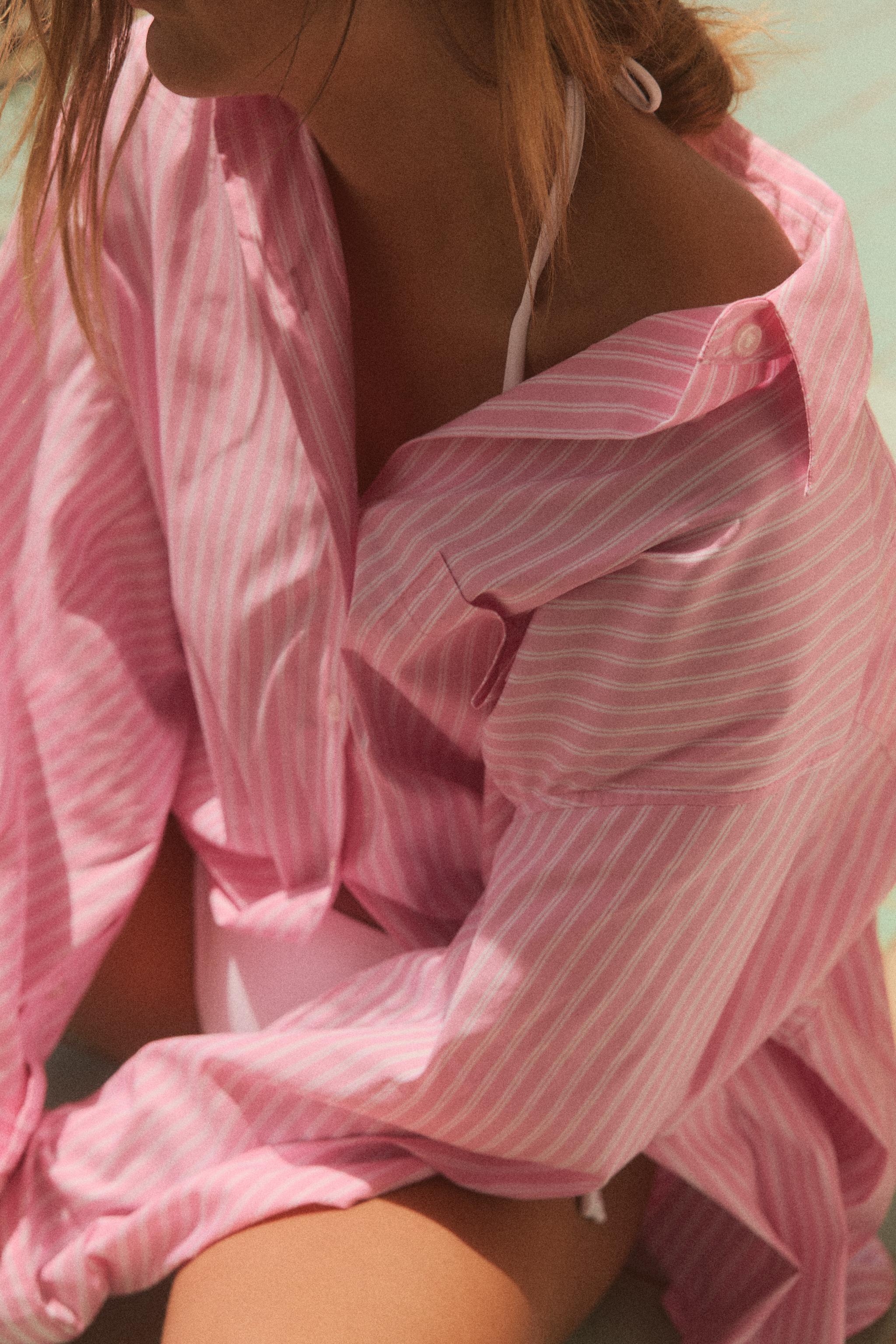 CHEMISE OVERSIZE EN POPELINE RAYÉE