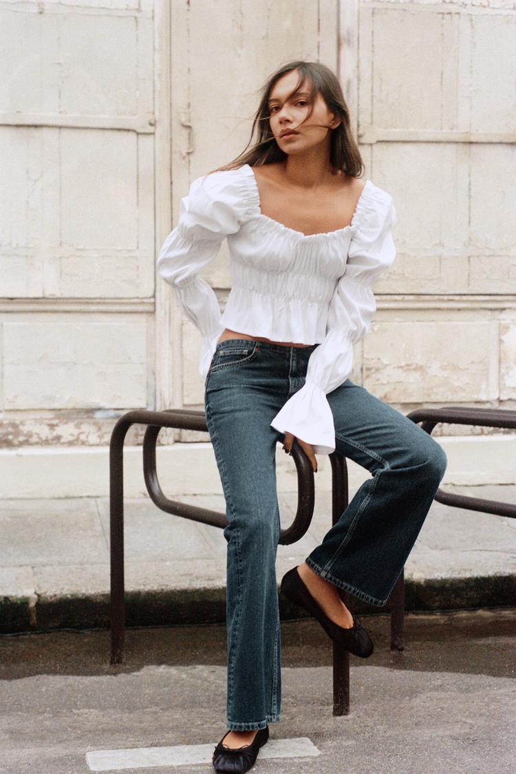 PUFF SLEEVE RUCHED TOP - Zara product image