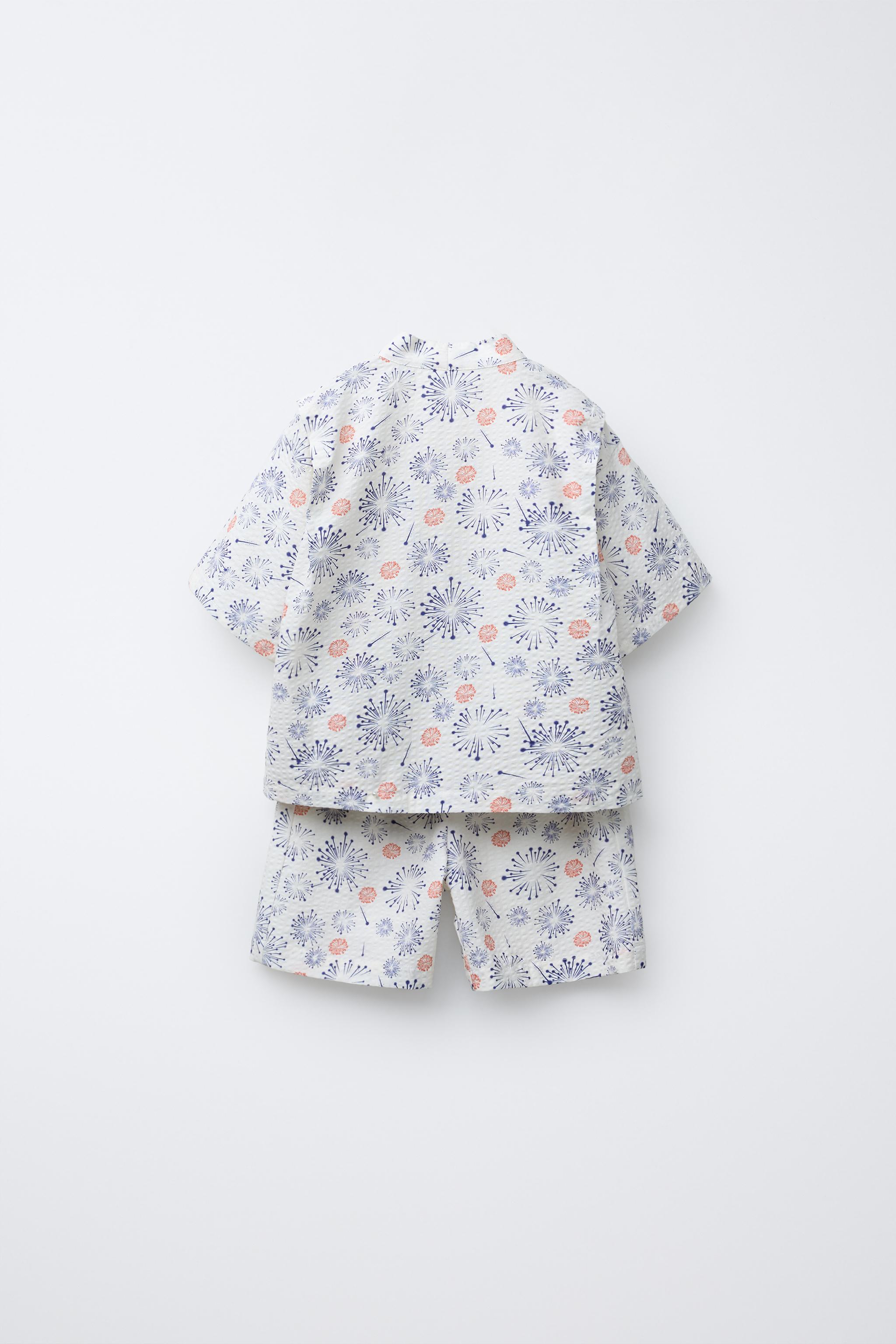 9-18 MOIS/ ENSEMBLE IMPRIMÉ KIMONO ET BERMUDA