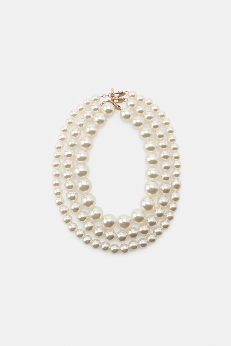 3-PACK OF PEARL NECKLACES - Zara product image