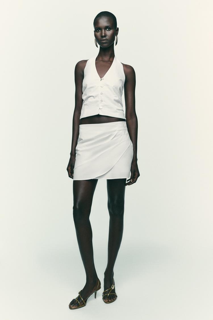 PLEATED WRAP SKORT