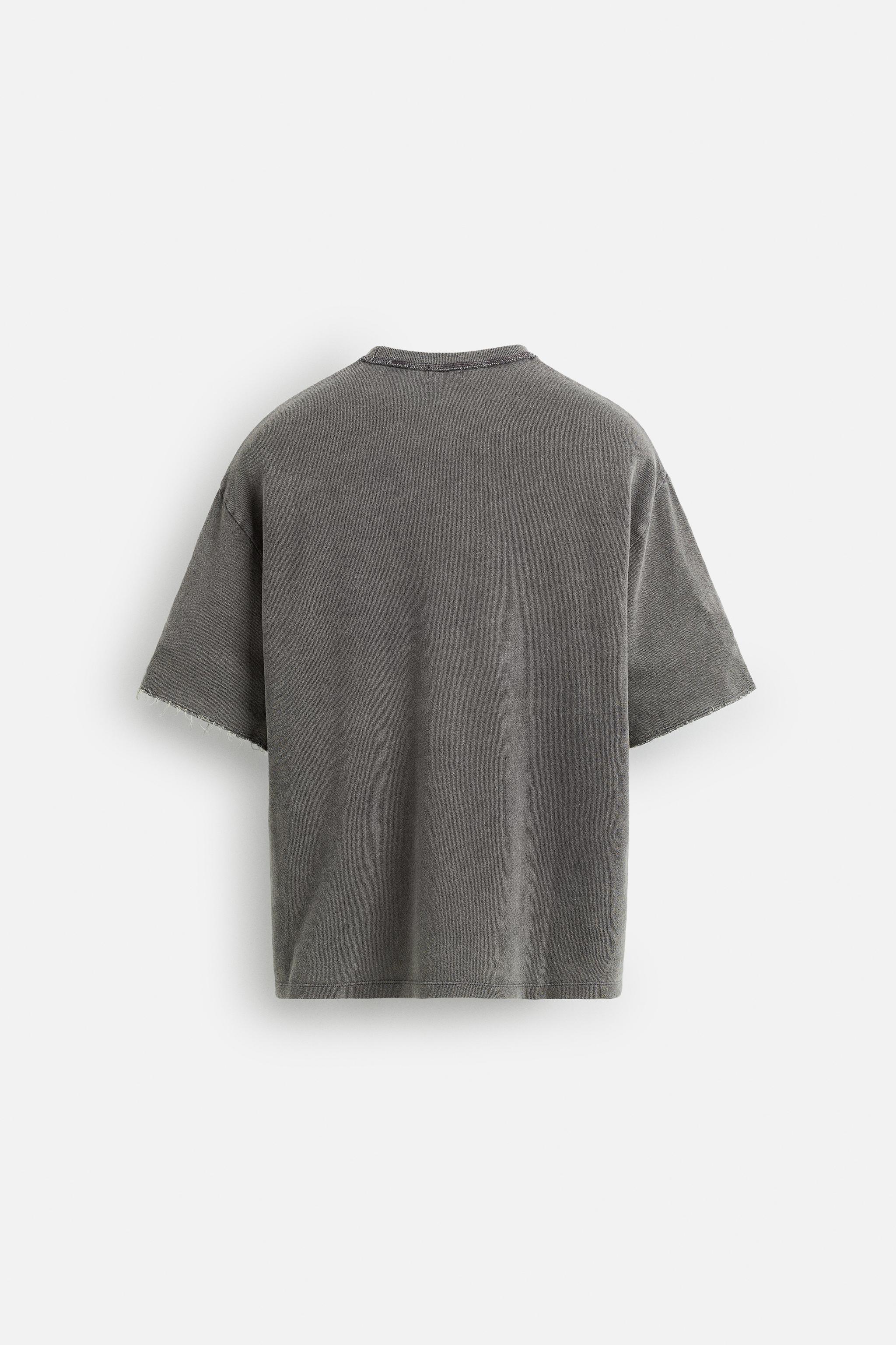 WASHED PRINT KNIT T-SHIRT