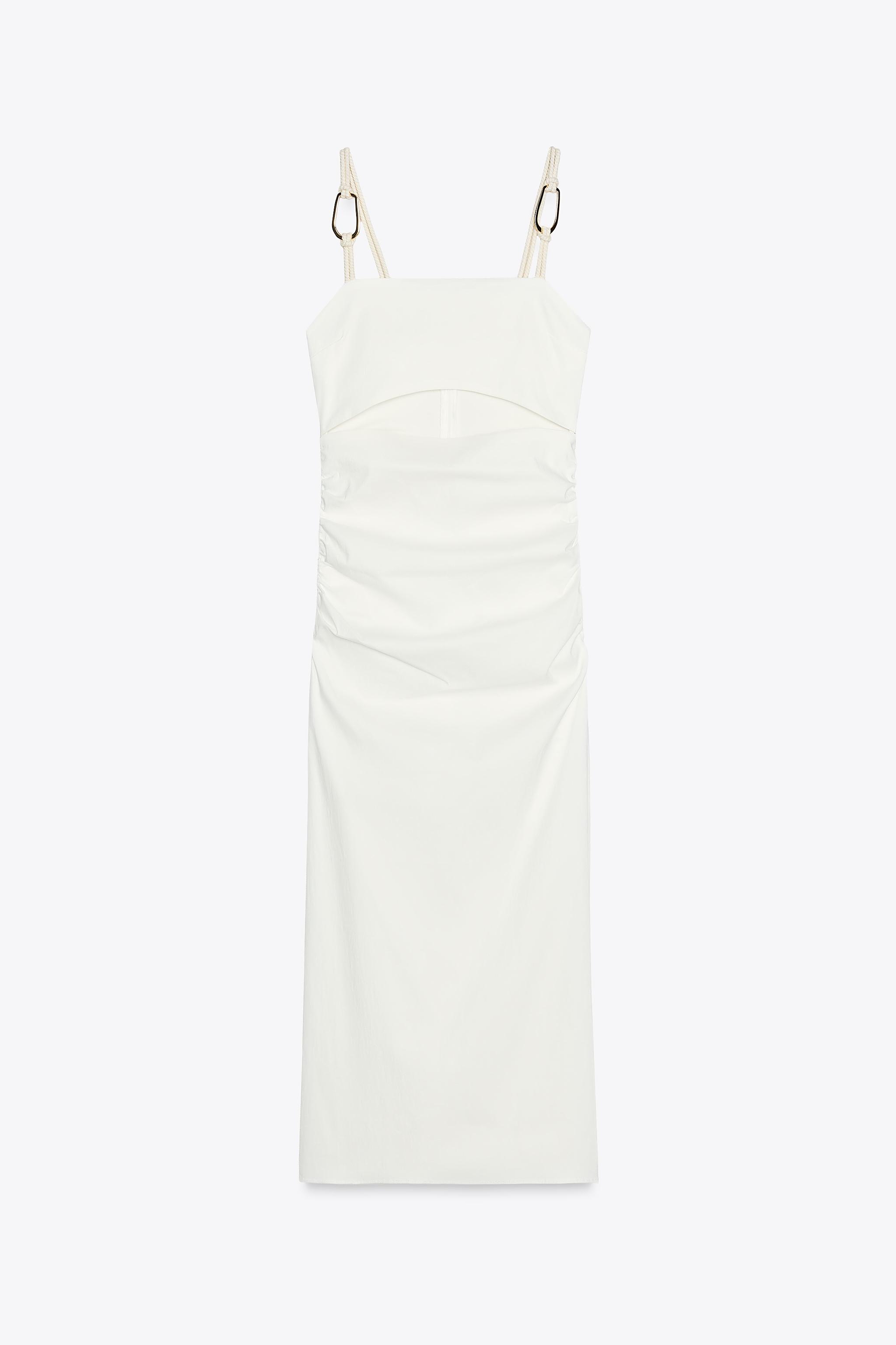 CUT OUT DRAPED MIDI DRESS