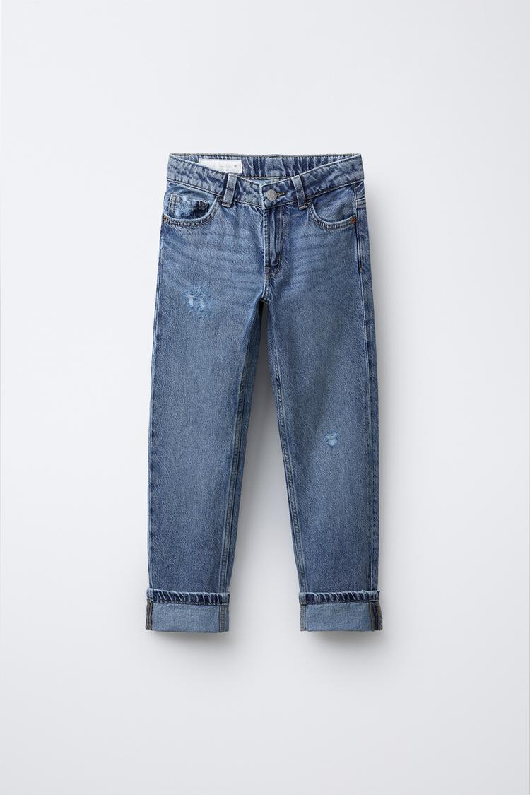 RIPPED STRAIGHT JEANS - Zara product image