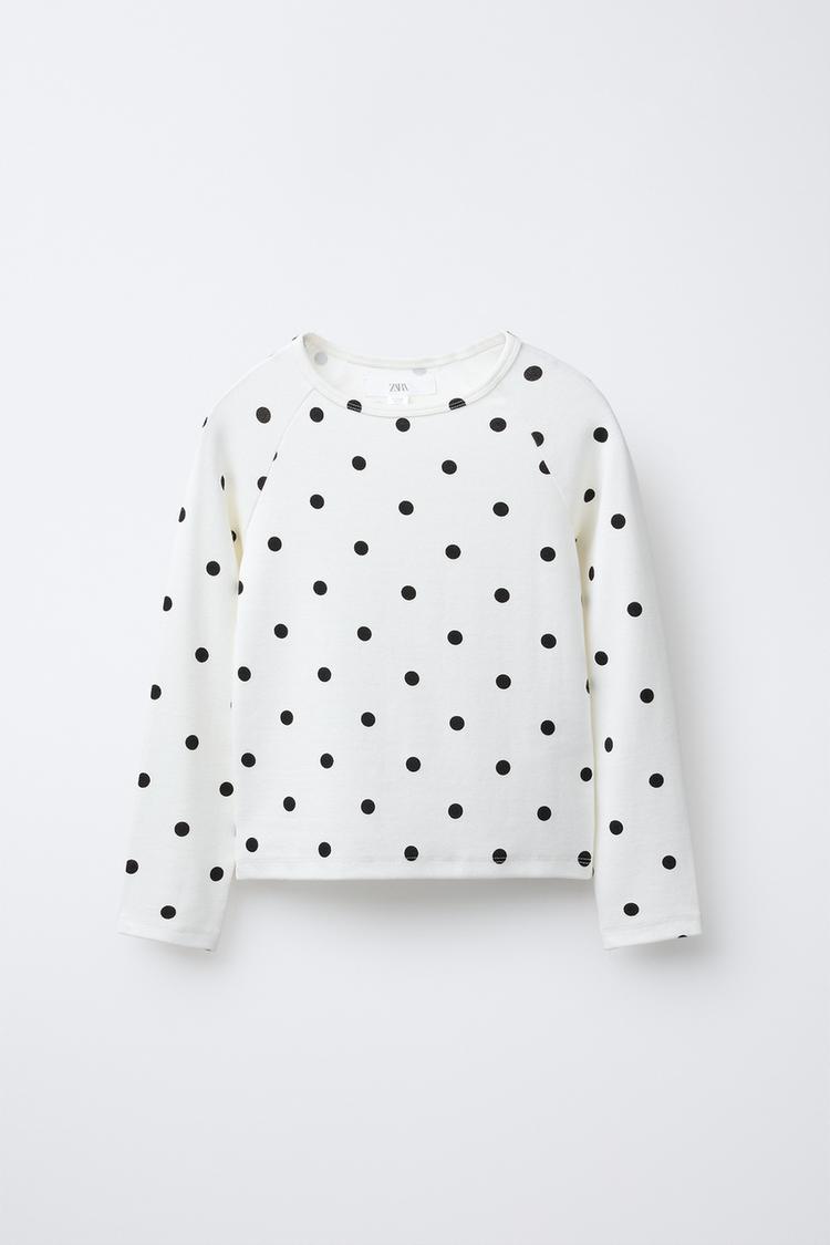 POLKA DOT T-SHIRT WITH MODAL - Zara product image