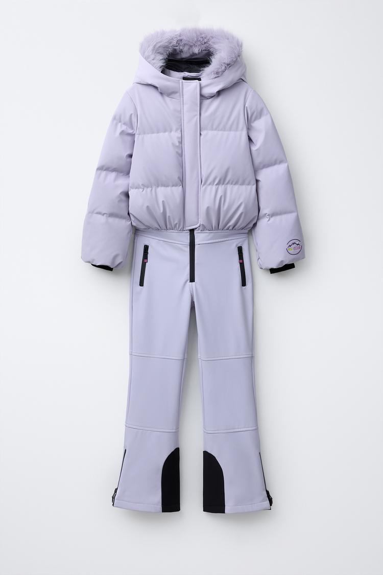 DETACHABLE HOODIE DOWN PADDED COVERALLS 80% DOWN AND 20% FEATHER WINDPROOF AND WATER RESISTANT RECCO® SYSTEM SKI COLLECTION - Zara product image