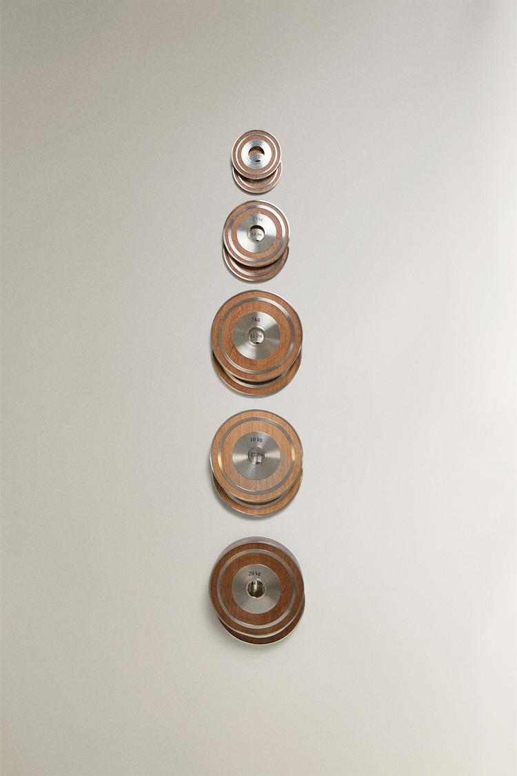 WOODEN DISC WEIGHT SET (SET OF 2) - Zara product image
